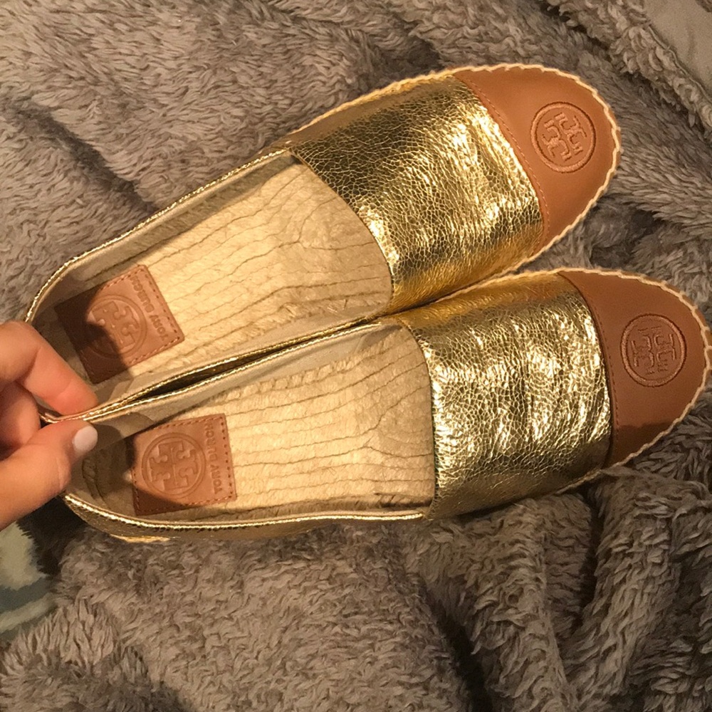 Tory Burch gold Espadrilles